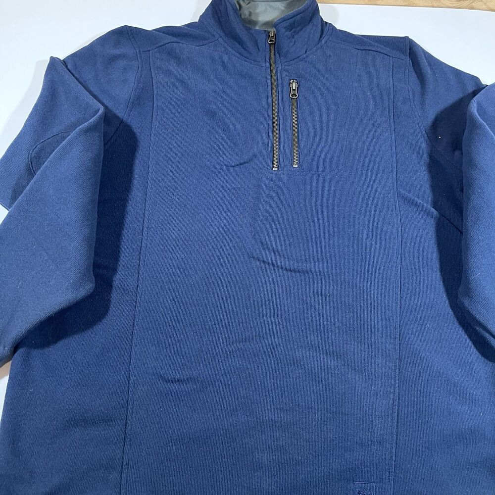 REI 1/4 Zip Blue Fleece Pullover W/ Elbow Patches Men's XL Outdoors Hiking - Picture 5 of 10